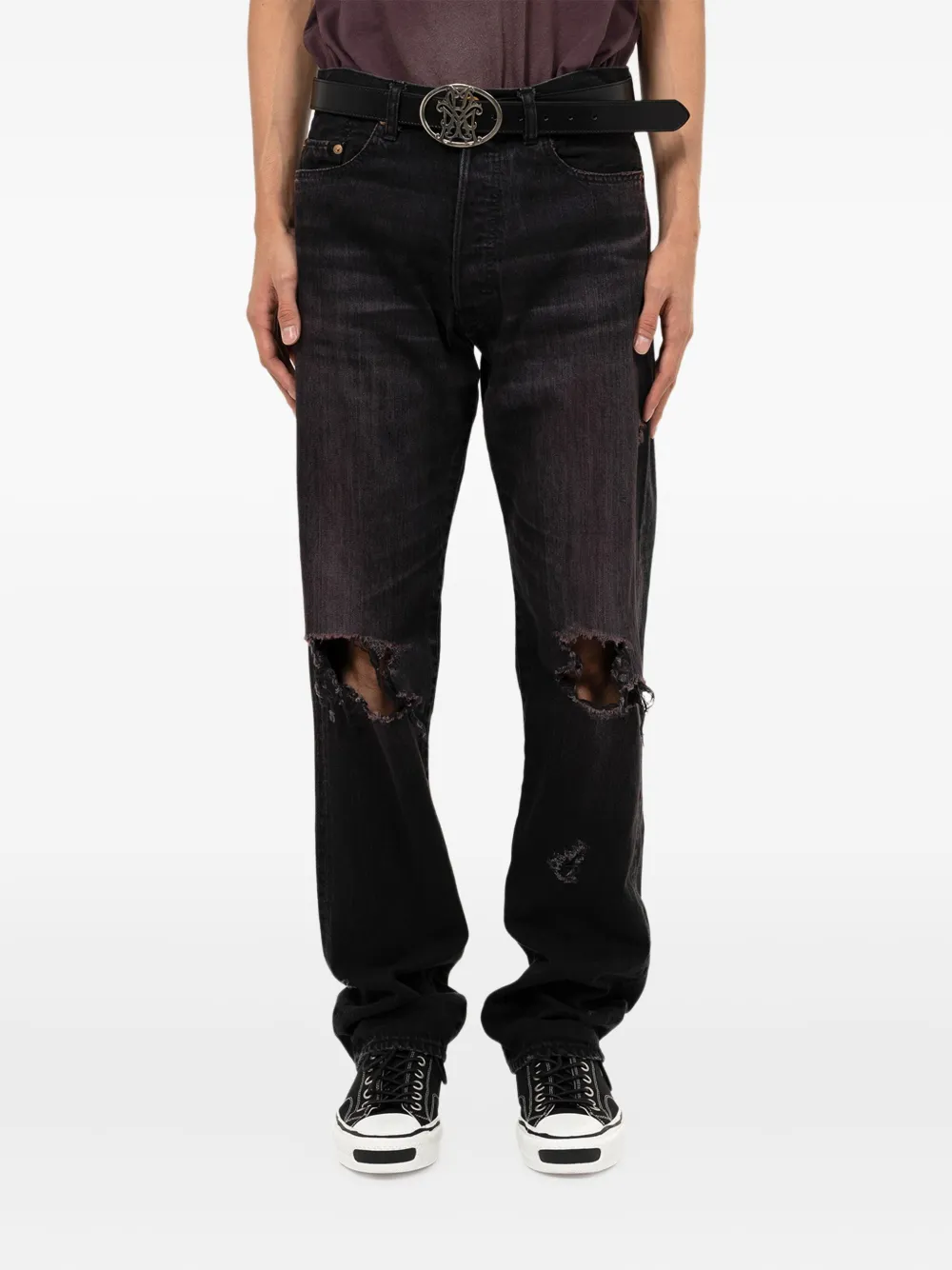 KAMIYA Straight jeans - Zwart