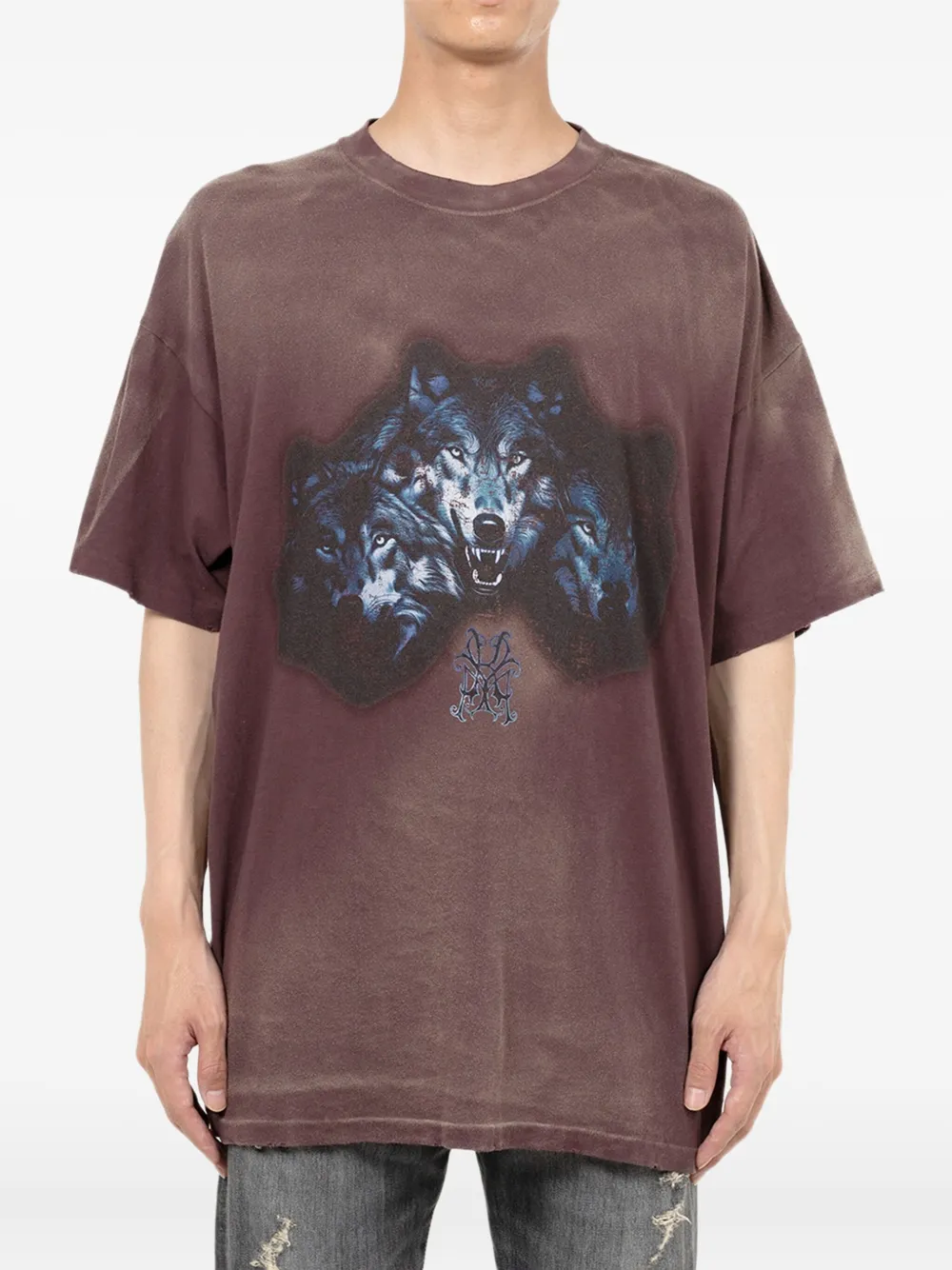 KAMIYA  t-shirt imprimé à effet usé | T-shirts | Image 2