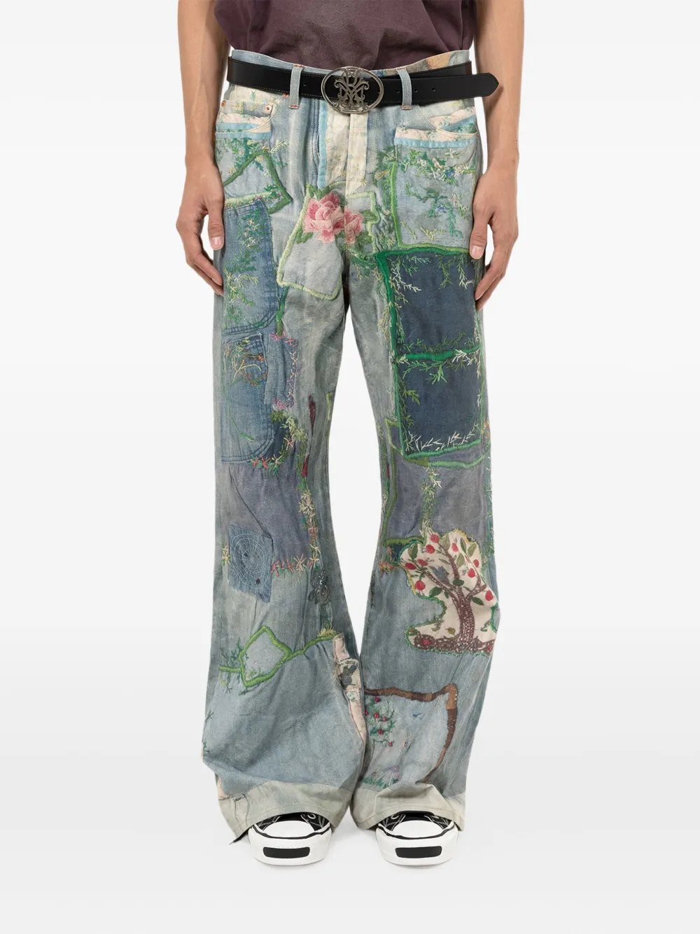 KAMIYA  jean brodé à design patchwork | Jeans amples | Image 2