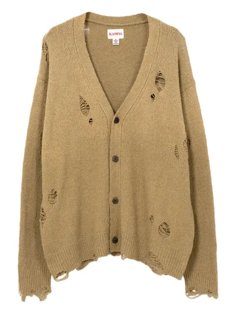 KAMIYA  faded frayed cardigan