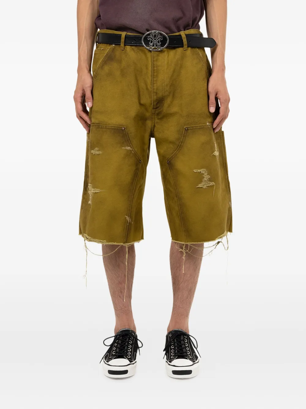 KAMIYA Gerafelde shorts - Geel