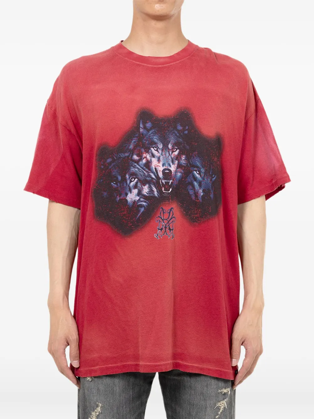 KAMIYA  t-shirt imprimé à effet usé | T-shirts | Image 2