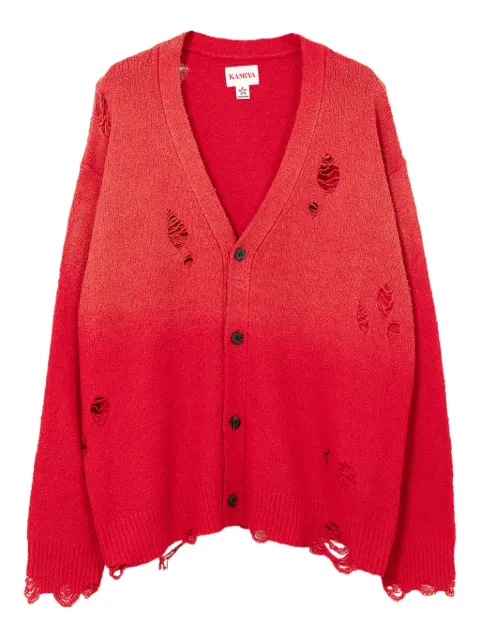 KAMIYA  distressed faded cardigan