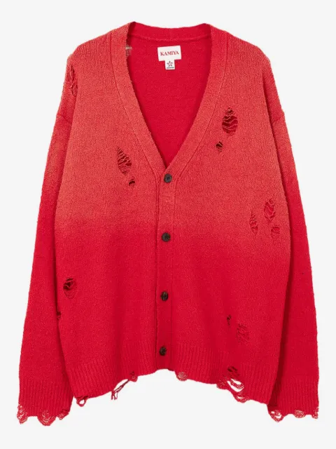 KAMIYA  distressed faded cardigan