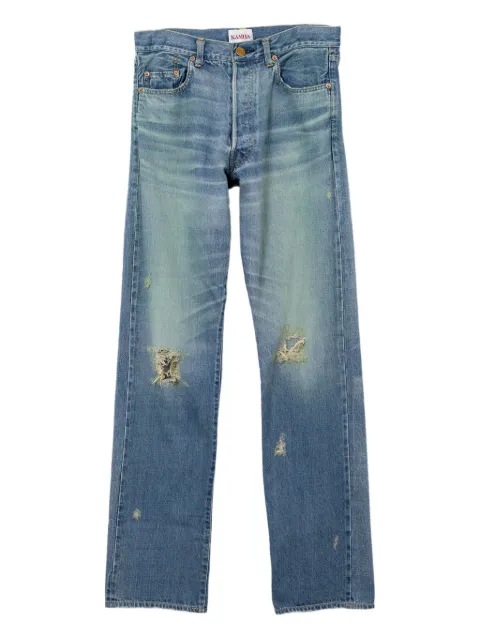 KAMIYA  distressed straight-leg jeans