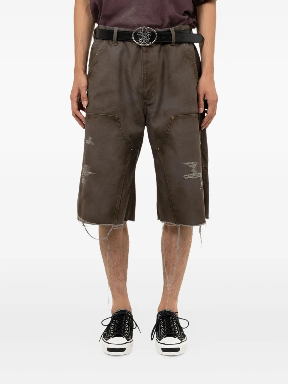KAMIYA Gerafelde shorts - Grijs