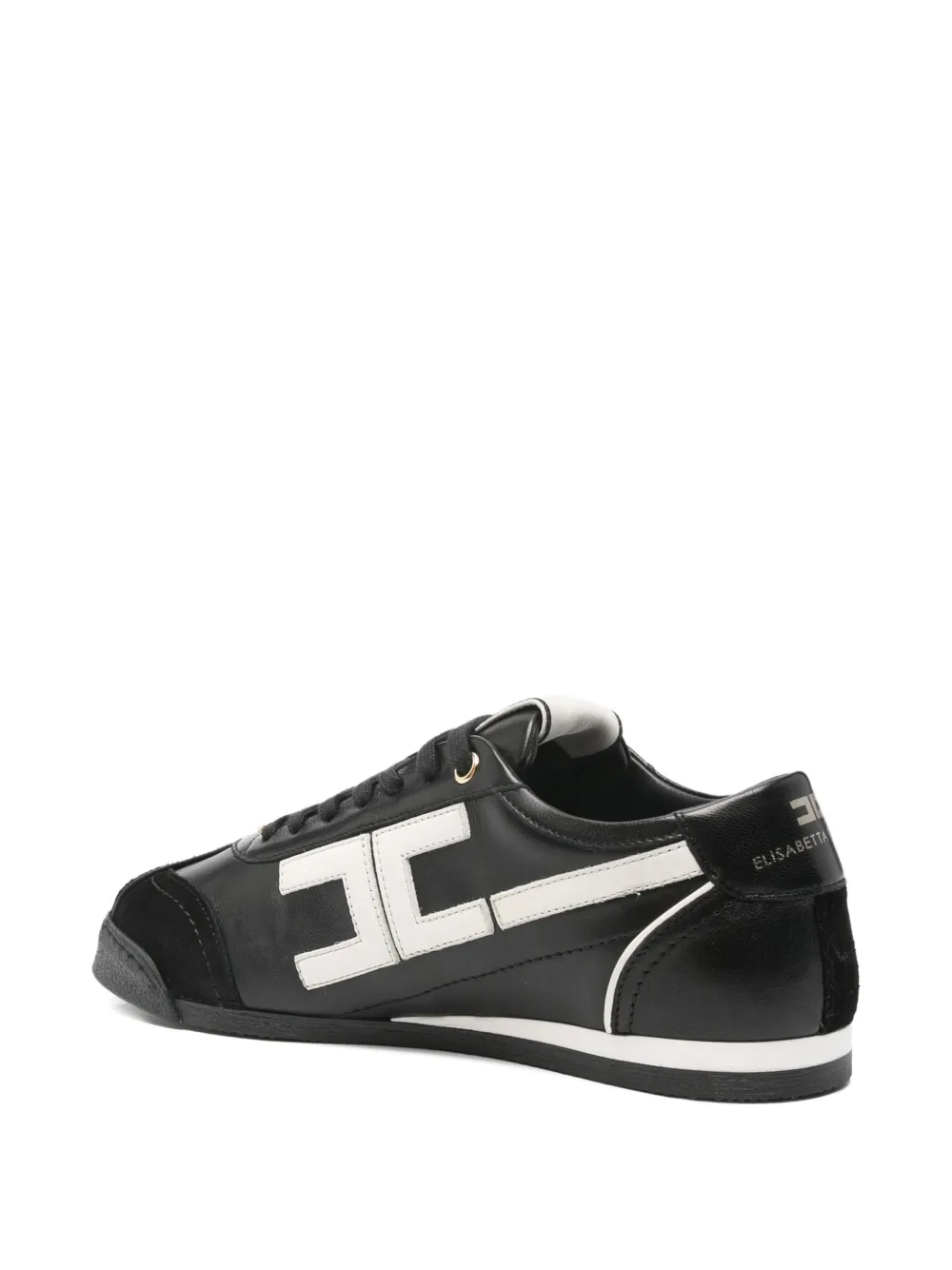 Elisabetta Franchi logo-detail leather sneakers Black