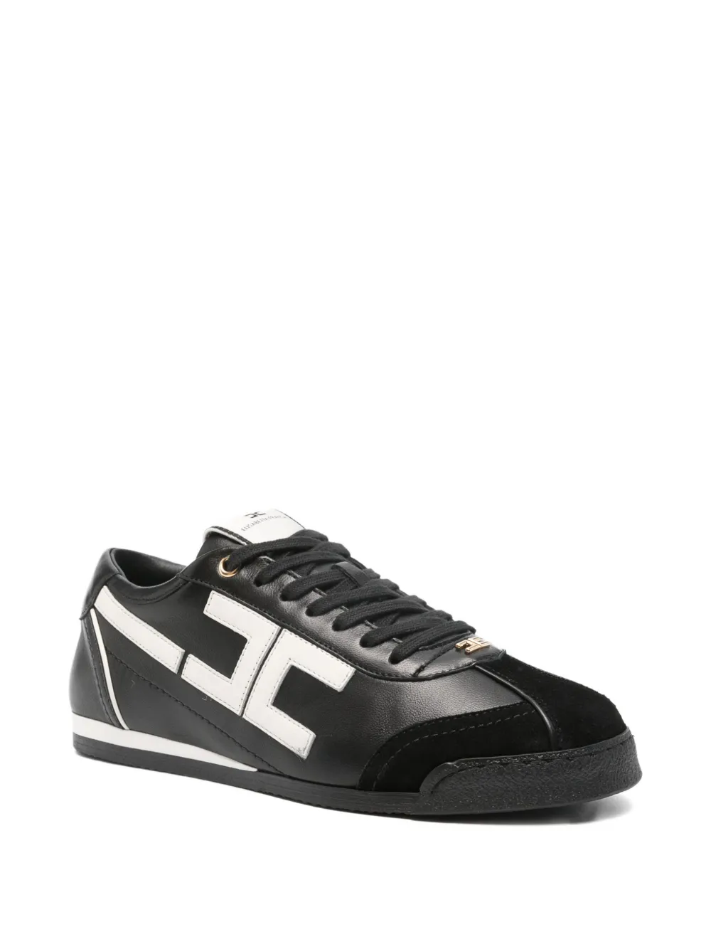 Elisabetta Franchi logo-detail leather sneakers Black