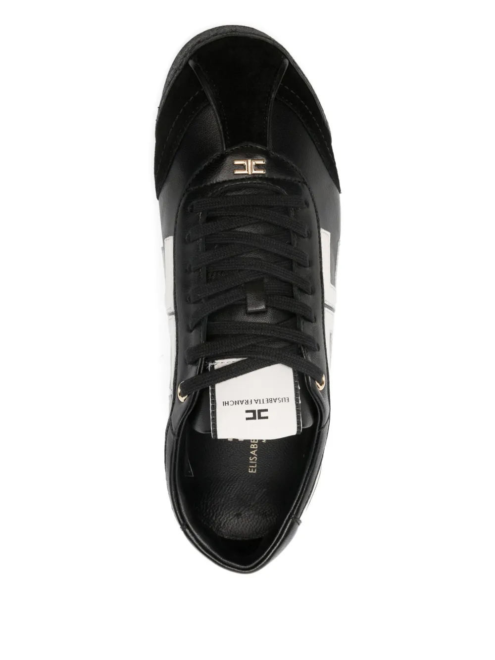 Elisabetta Franchi logo-detail leather sneakers Black