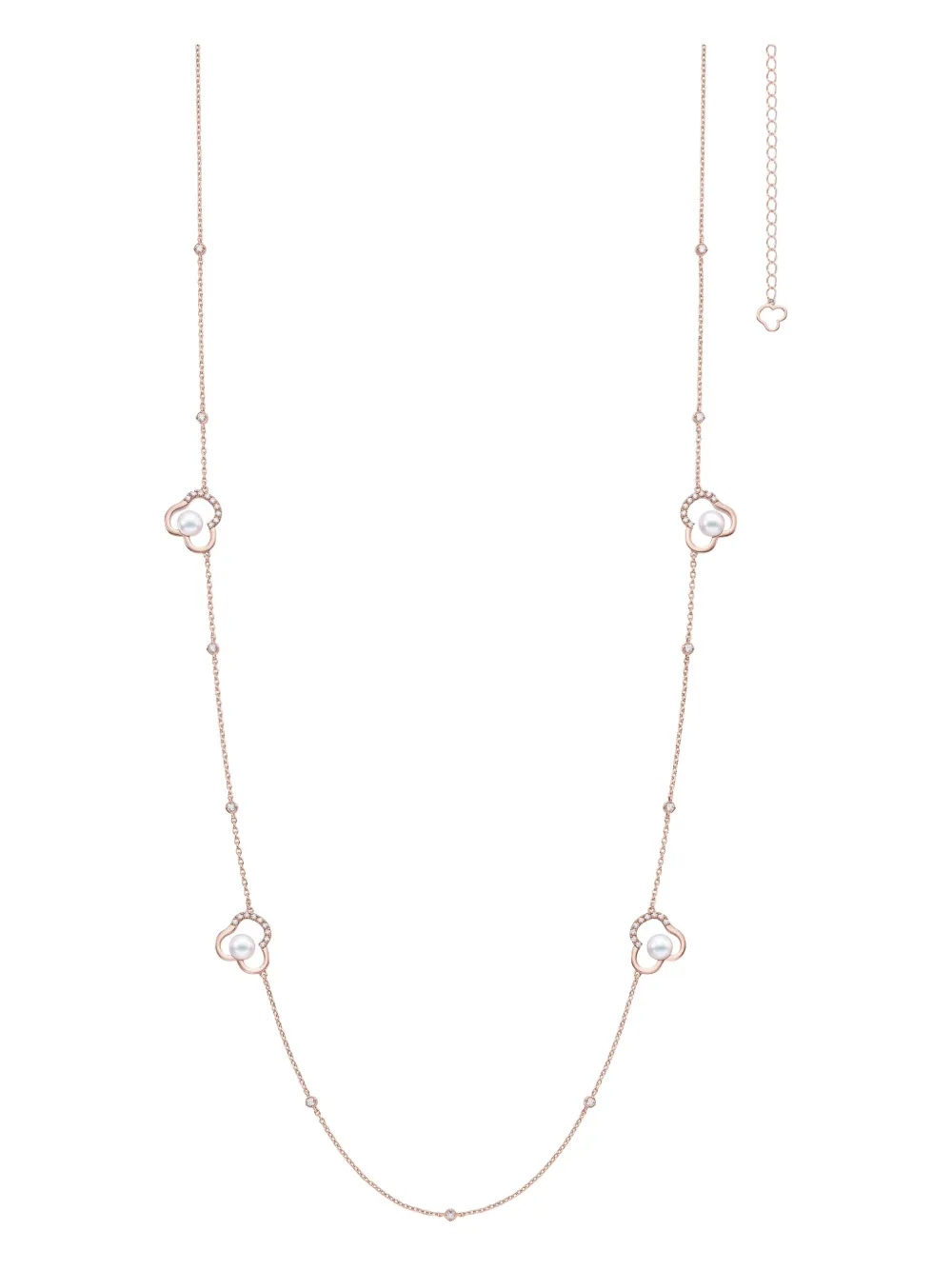 TASAKI 18K rose gold Chants signature akoya pearls and diamonds necklace - Oro