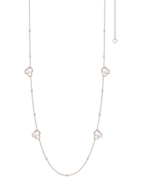 TASAKI 18K rose gold Chants signature akoya pearls and diamonds necklace
