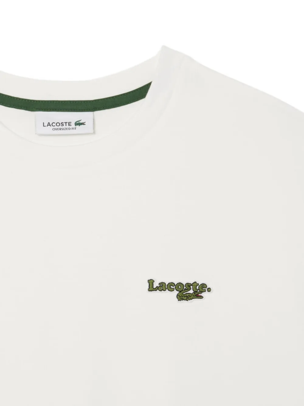 Lacoste T-shirt met geborduurd logo Wit