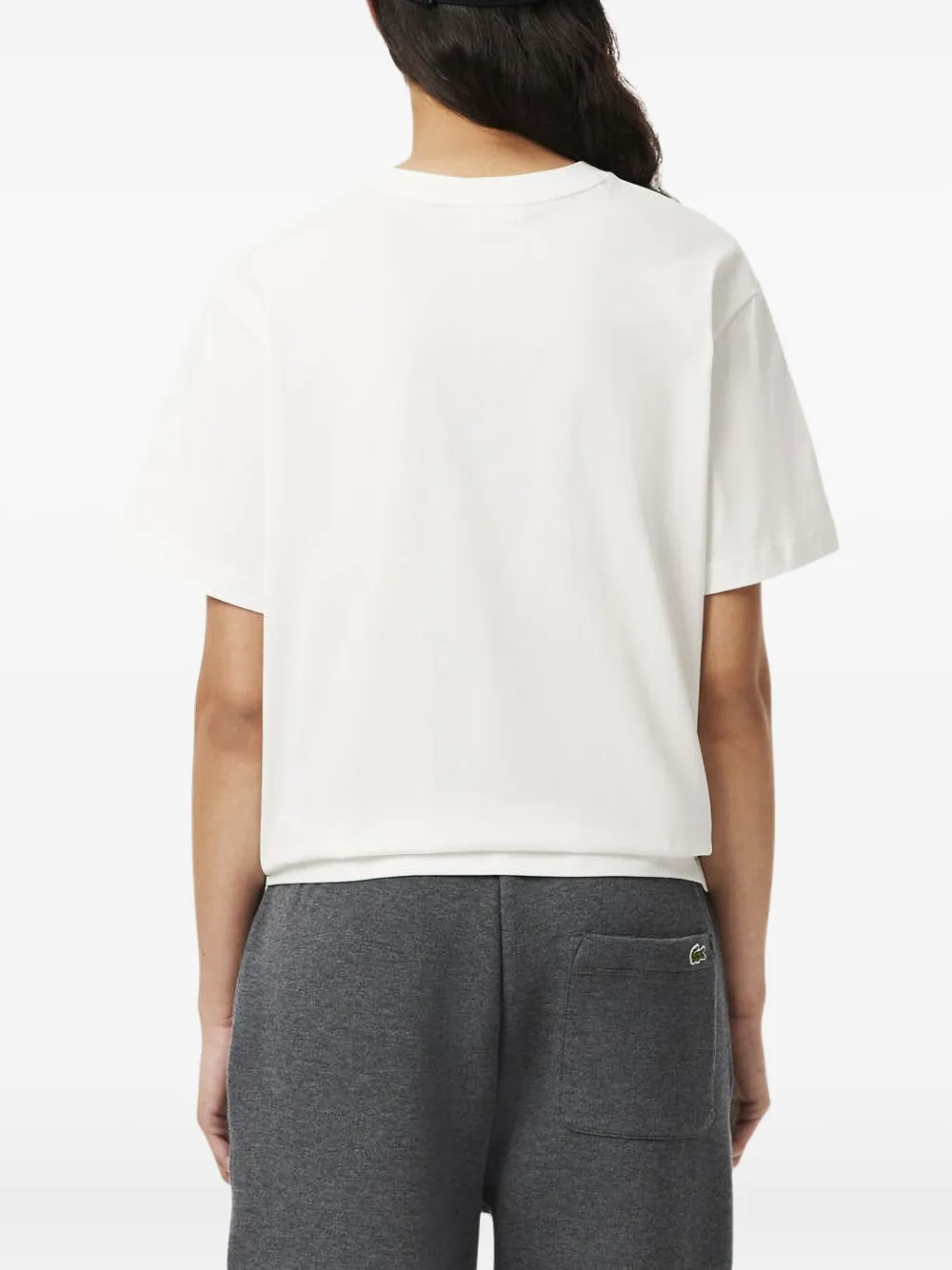 Lacoste T-shirt met geborduurd logo Wit