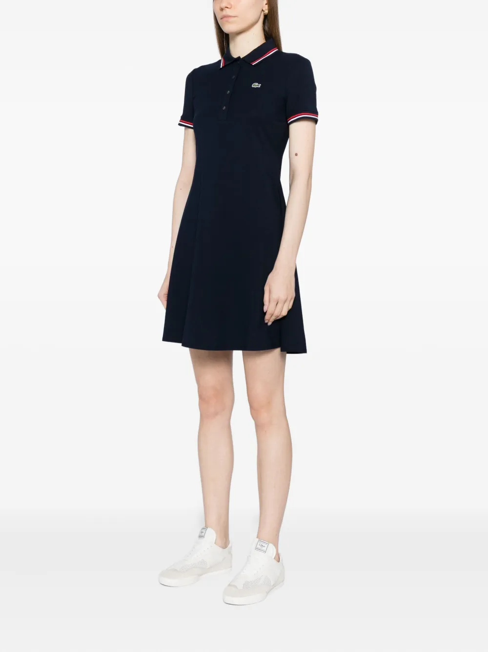 Lacoste Polo-collar Dress In Blue