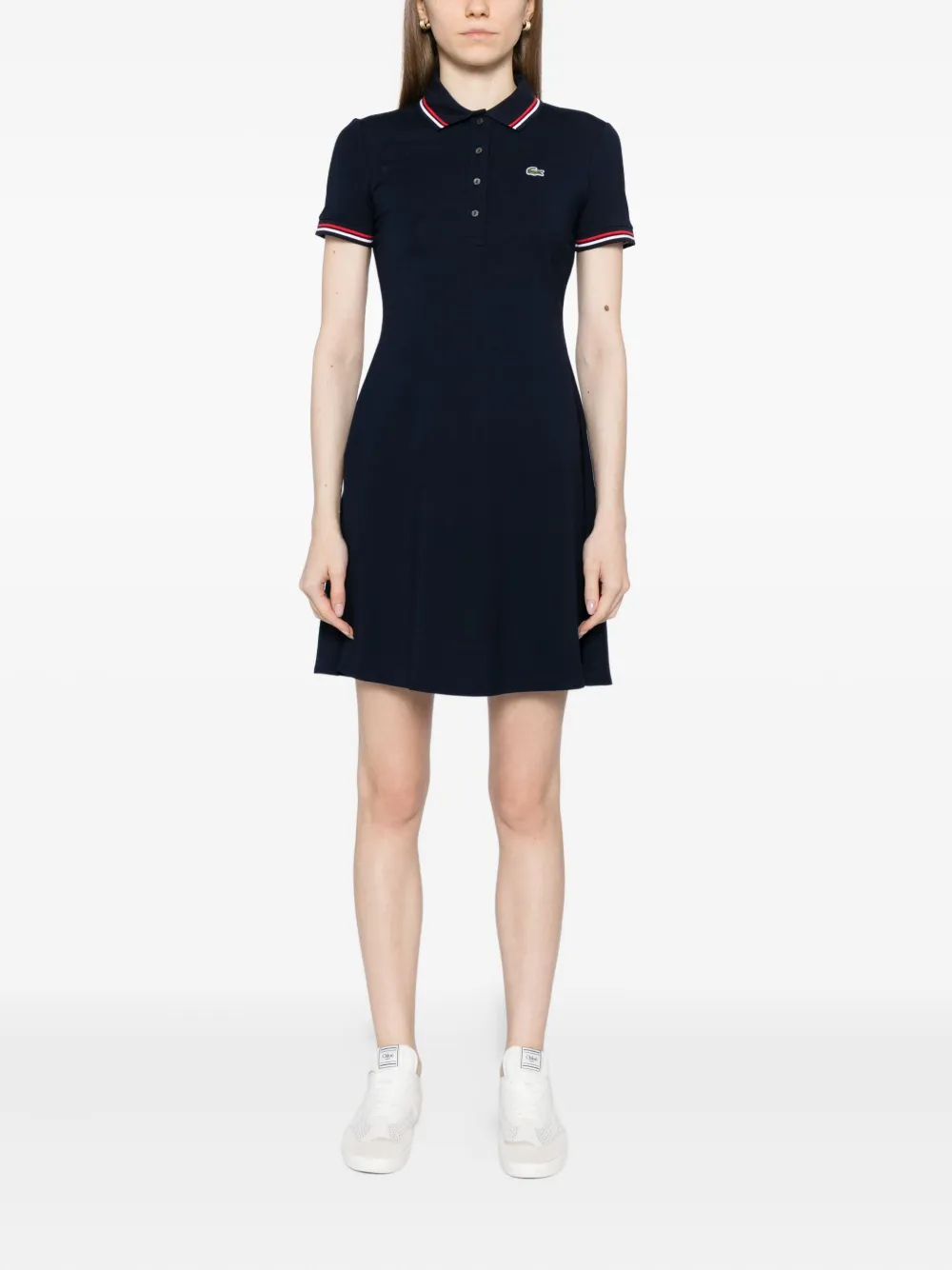 Lacoste polo-collar dress - Blauw