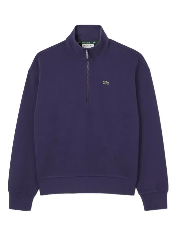 Lacoste logo-patch half-zip Sweatshirt Purple FARFETCH PH - Main Image