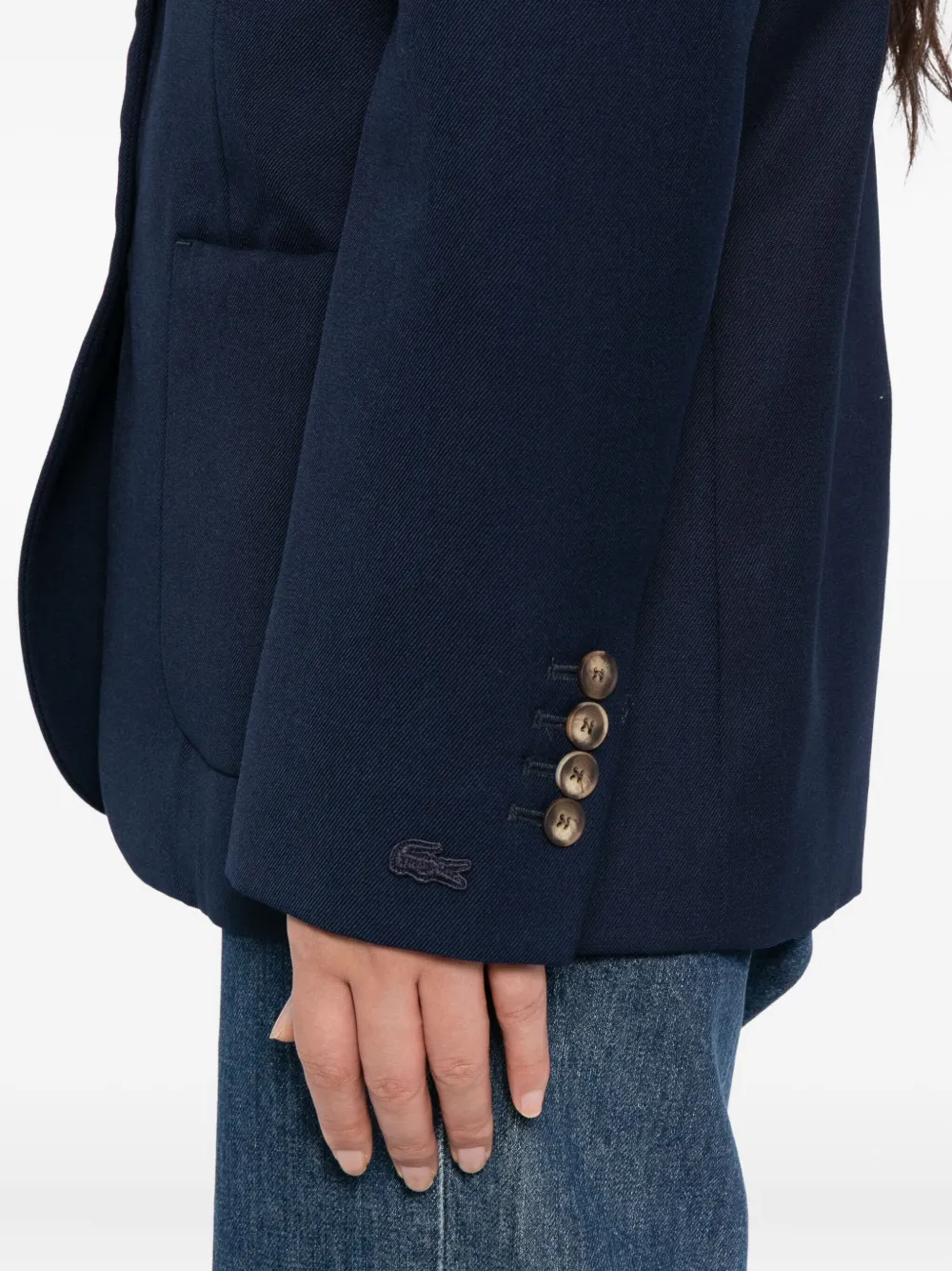 Lacoste Blazer met geborduurd logo Blauw