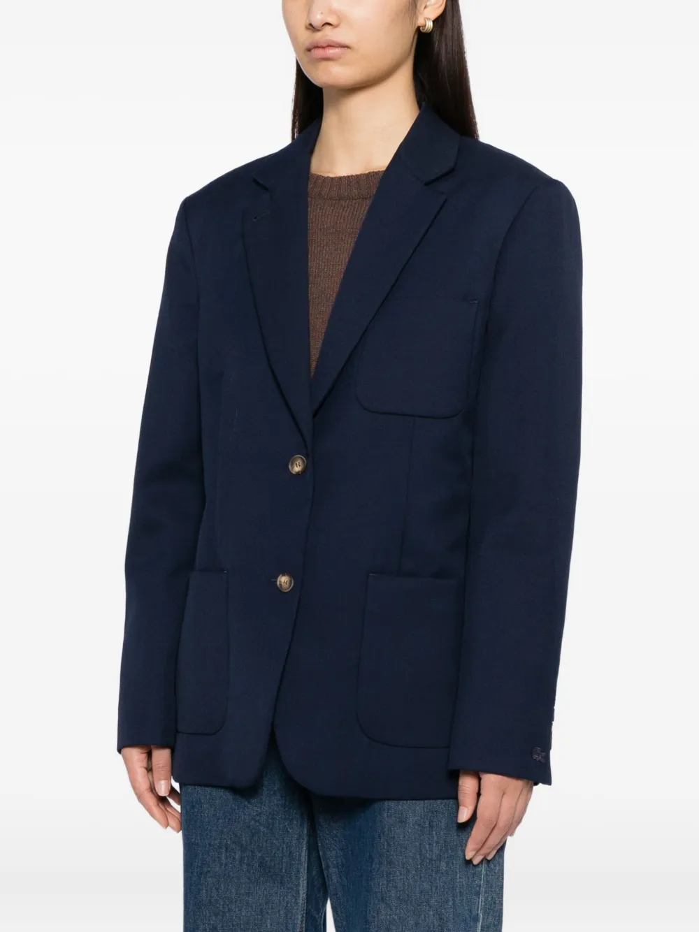 Lacoste Blazer met geborduurd logo Blauw