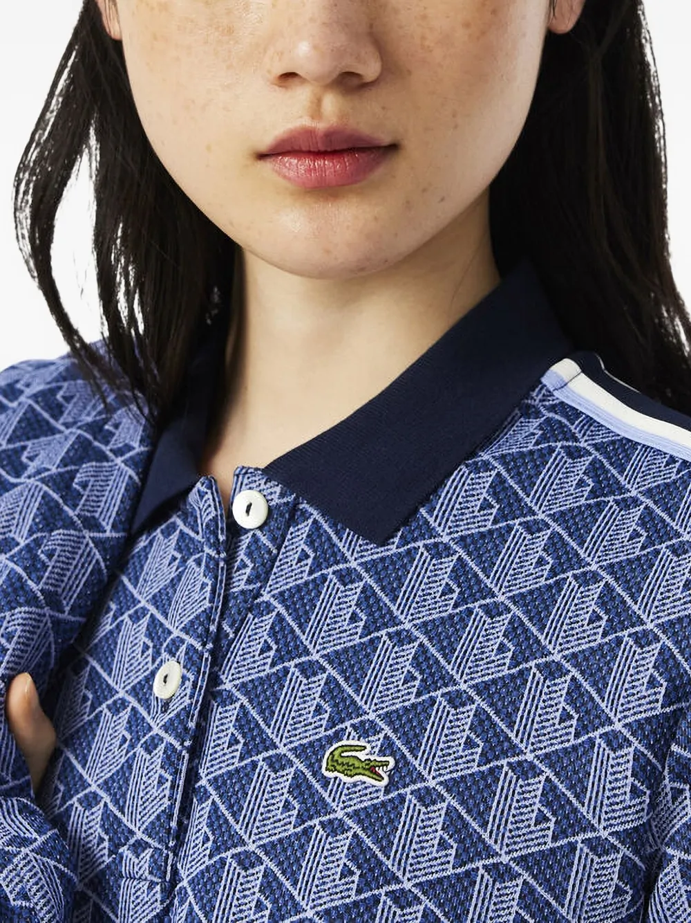 Lacoste Poloshirt met monogram Blauw