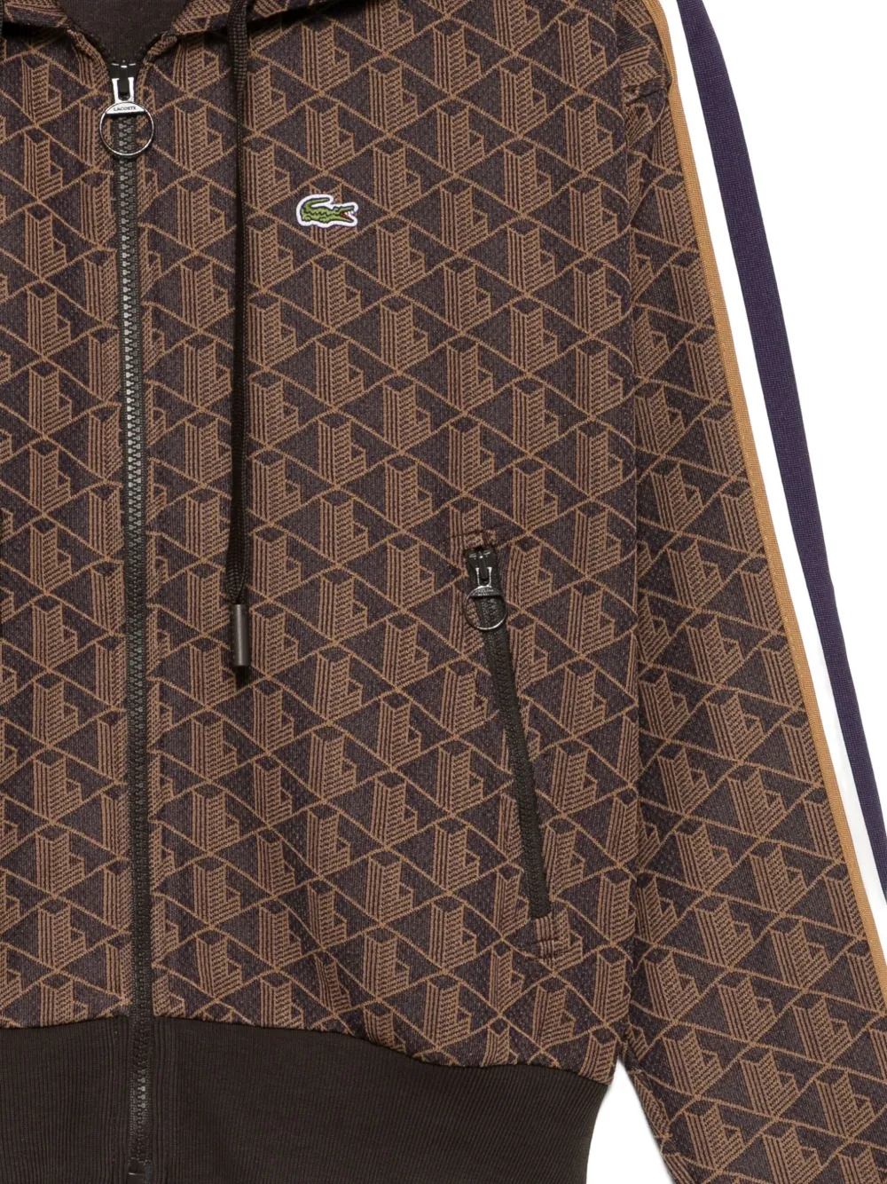 Lacoste Monogram Jacket In Brown
