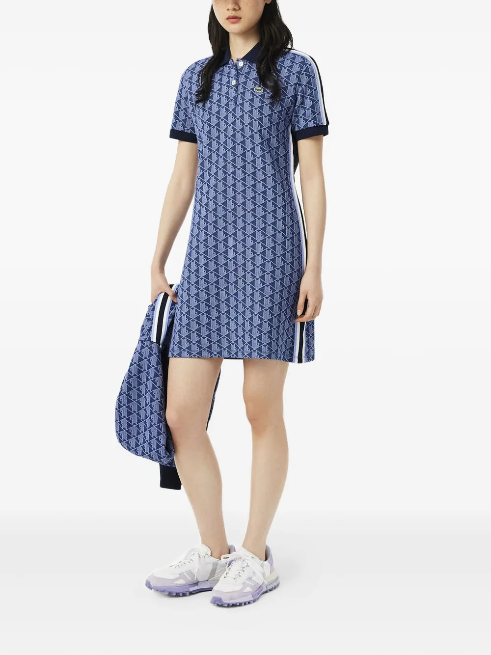 Lacoste ポロネック ミニドレス - ブルー Lacoste ポロネック ミニドレス - ブルー