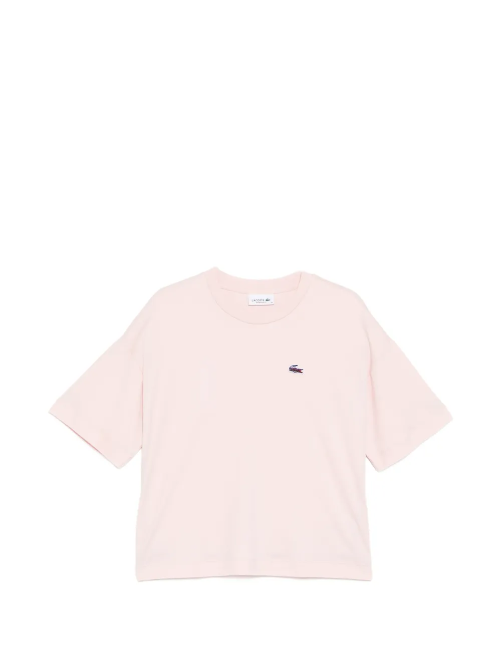 Lacoste Logo-patched Crew Neck T-shirt In Pink