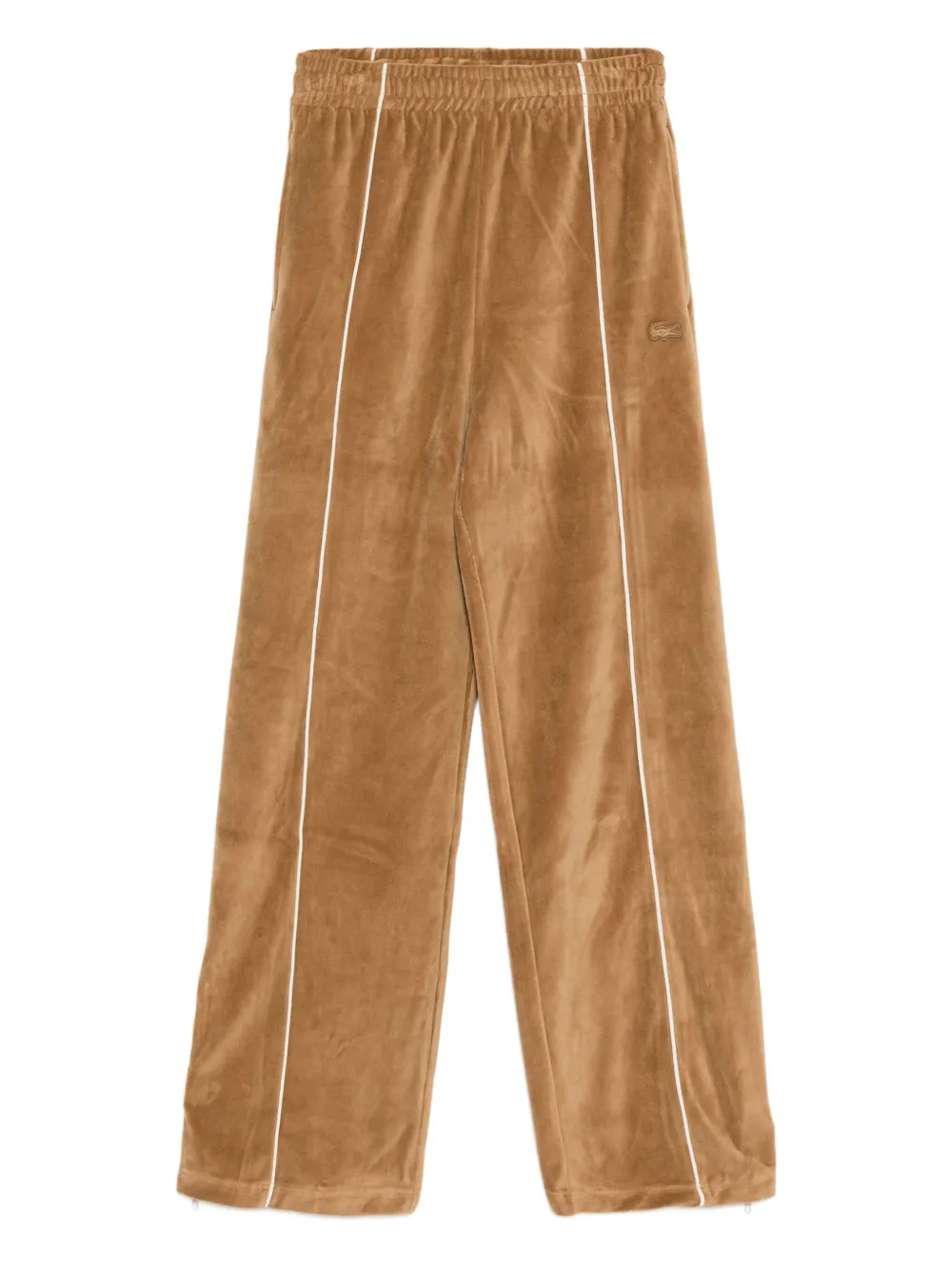 Lacoste logo-embroidered trousers - Marrone