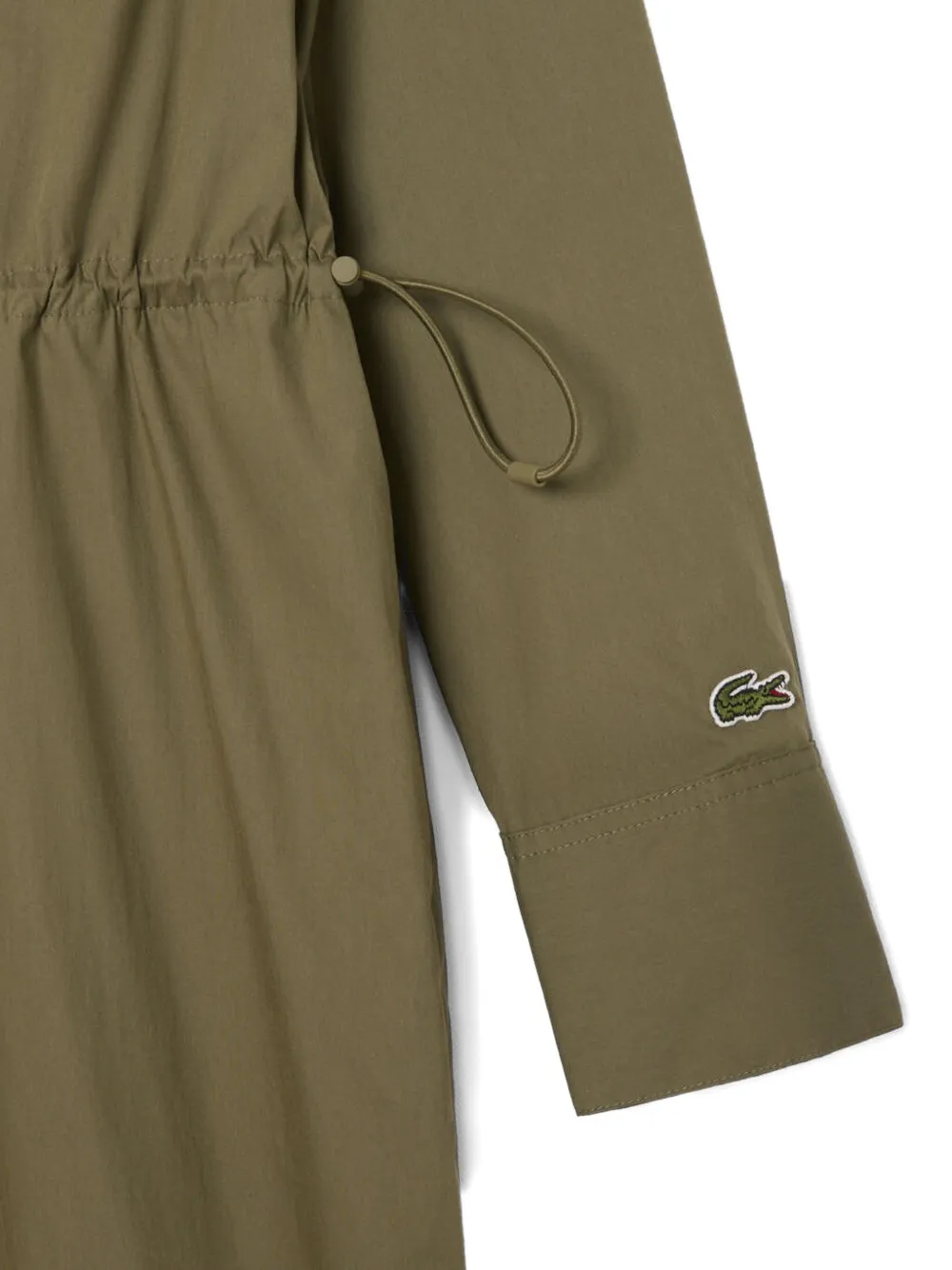 Lacoste Zip-front Drawstring Dress In Green