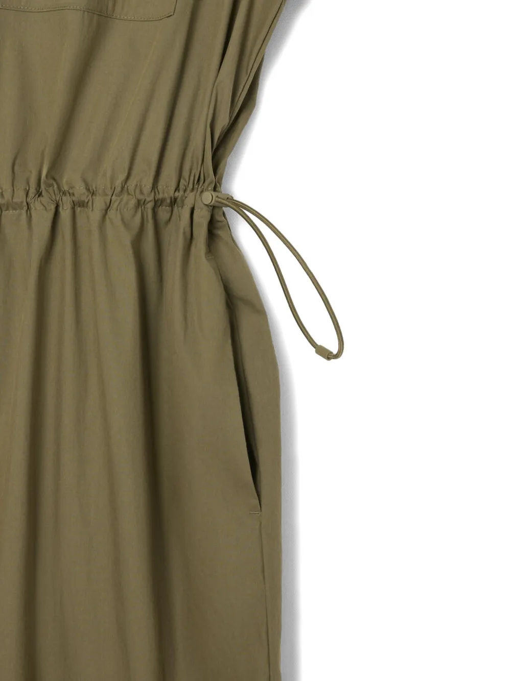 Lacoste Zip-front Drawstring Dress In Green