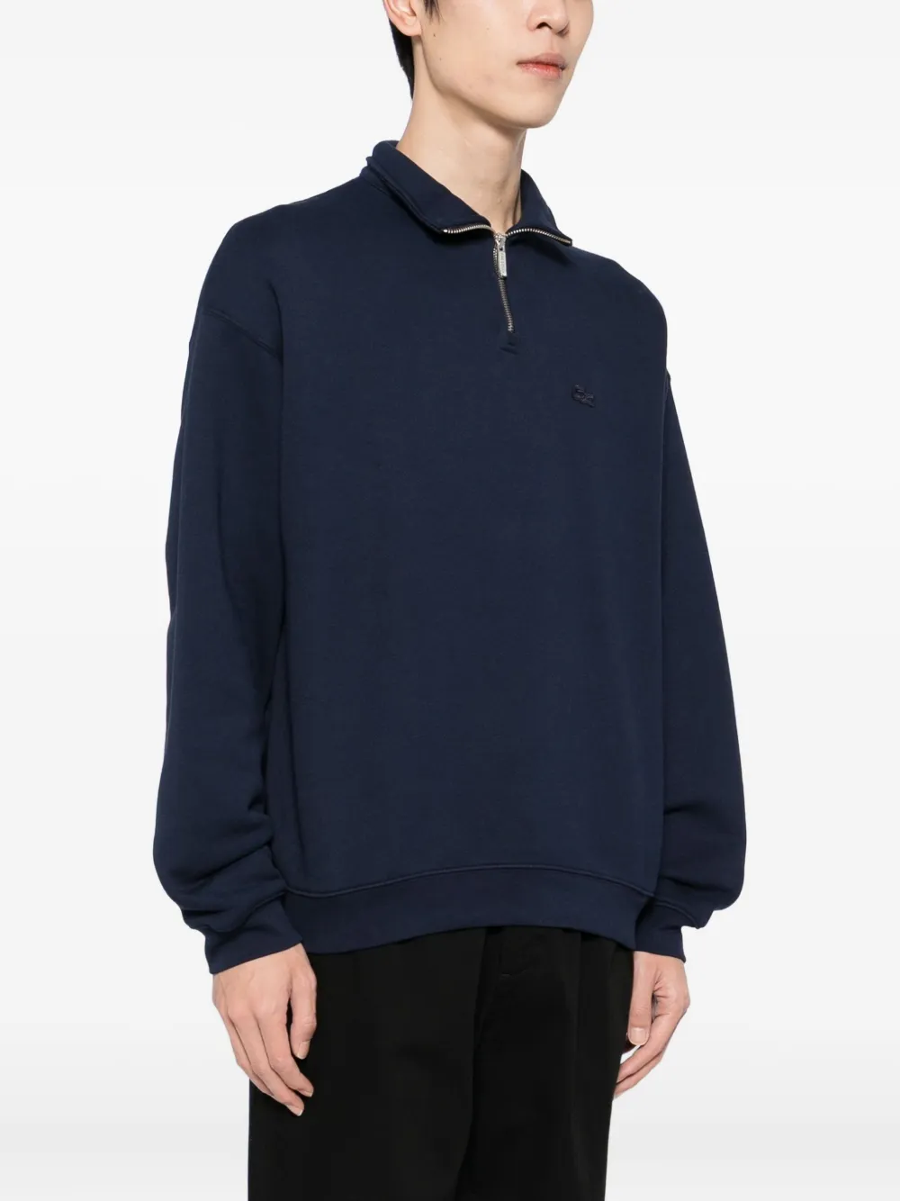 Lacoste Logo-embroidered Sweatshirt In Blue