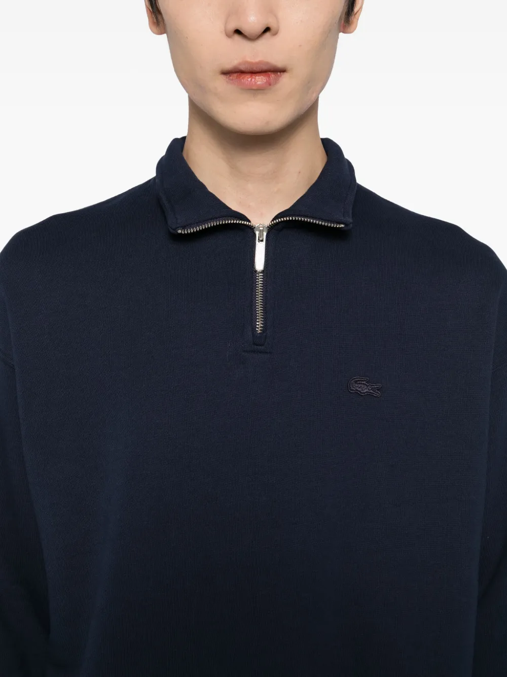Lacoste Logo-embroidered Sweatshirt In Blue