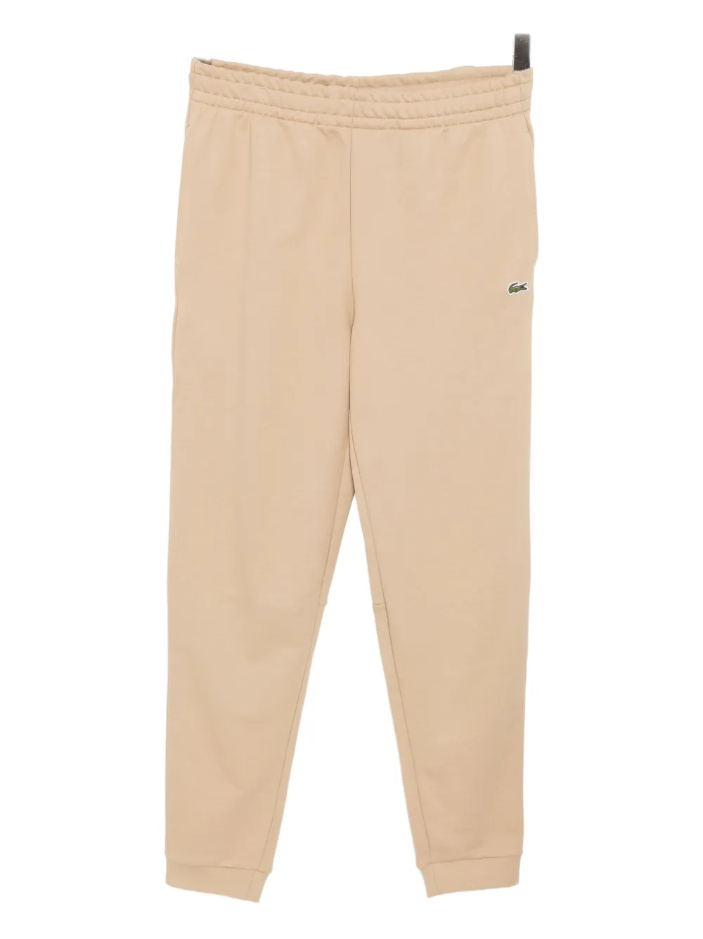 Lacoste Logo-embroidered Trousers In Neutral
