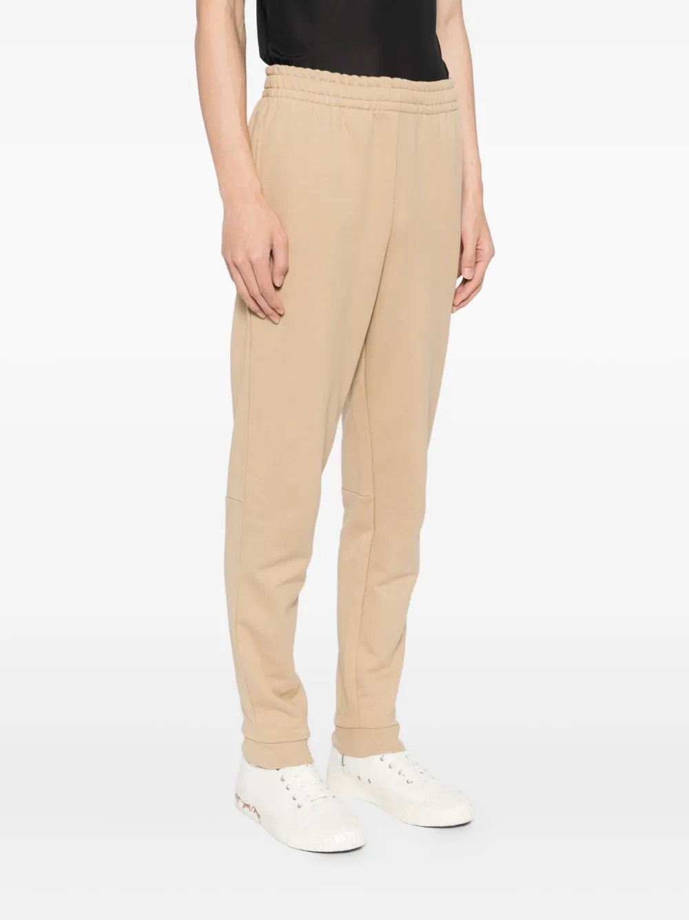 Lacoste Logo-embroidered Trousers In Neutral