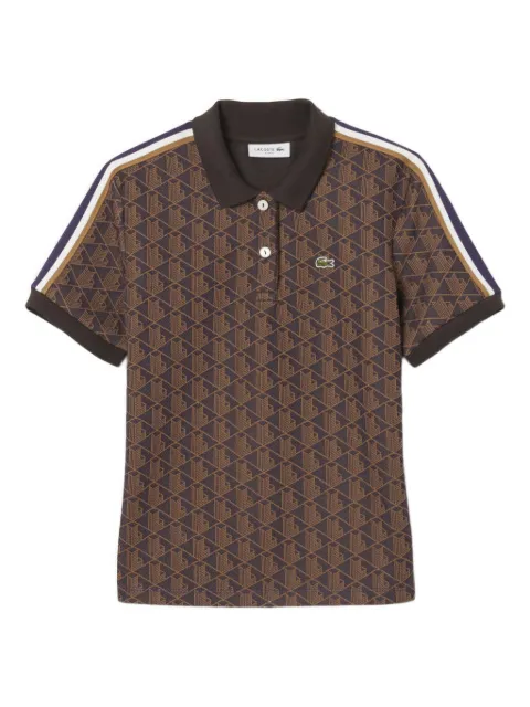 Lacoste geometric-pattern polo top