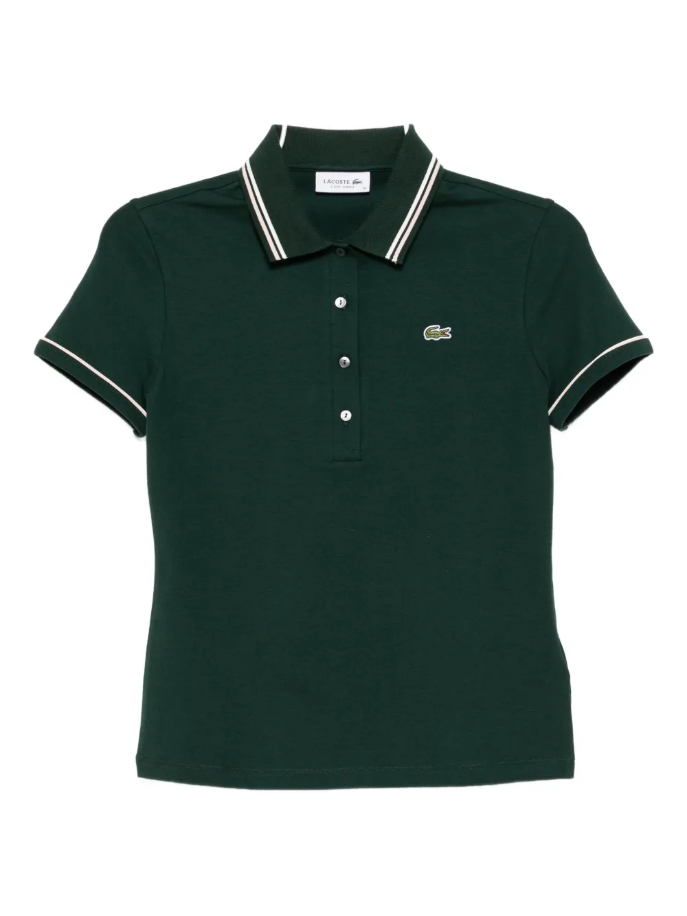 Lacoste logo-embroidered polo shirt Groen