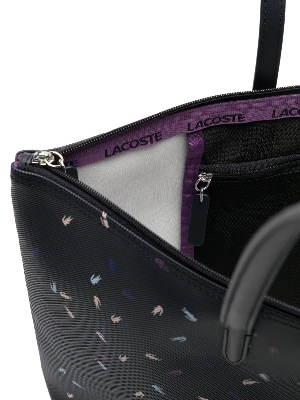 Lacoste Shopper met geborduurd logo Blauw