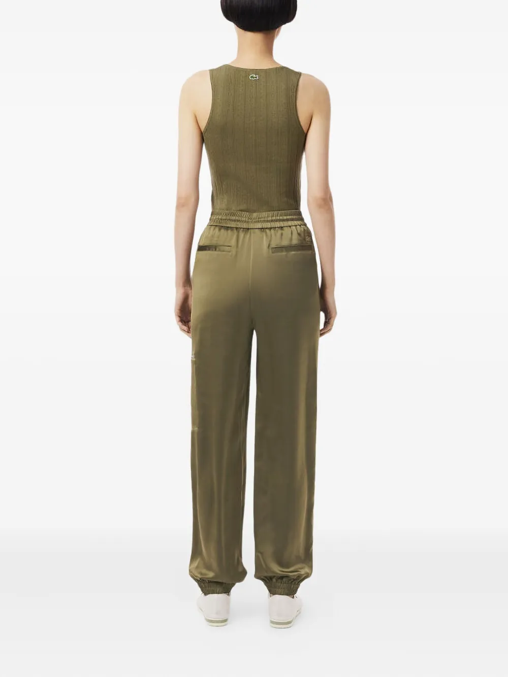 Lacoste Satijnen broek met ritszak - Groen