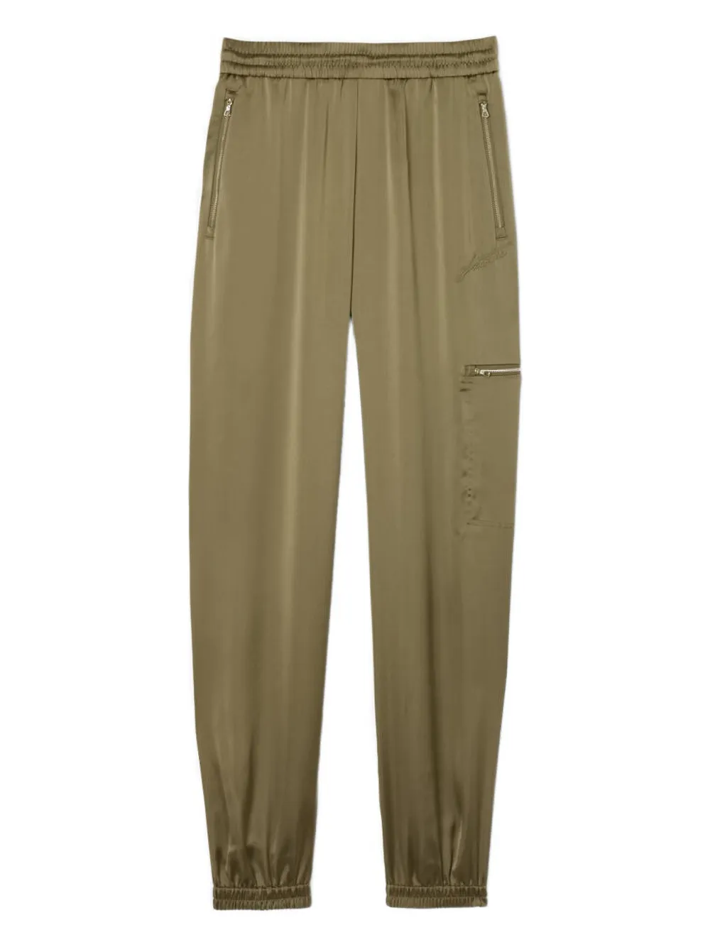 Lacoste zip-pocket satin trousers | Green | Image 1