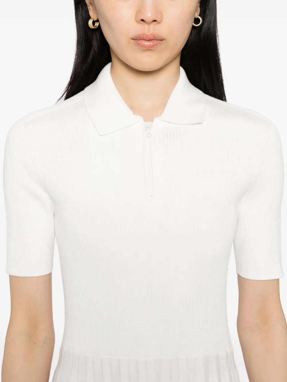 Lacoste Jurk met geborduurd logo Wit
