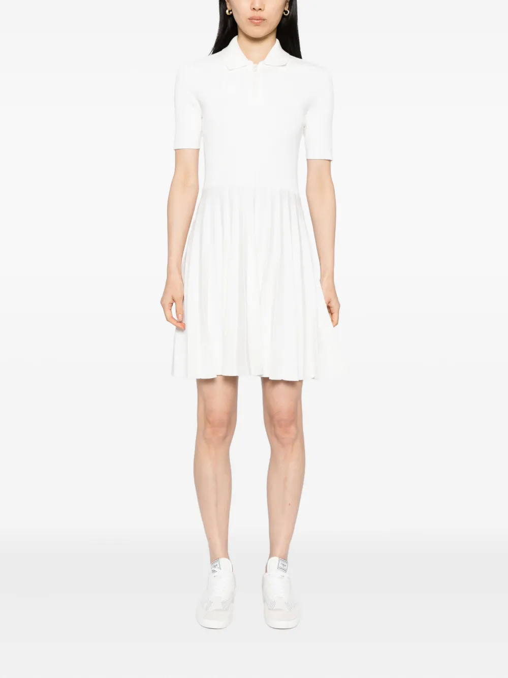 Lacoste Jurk met geborduurd logo - Wit