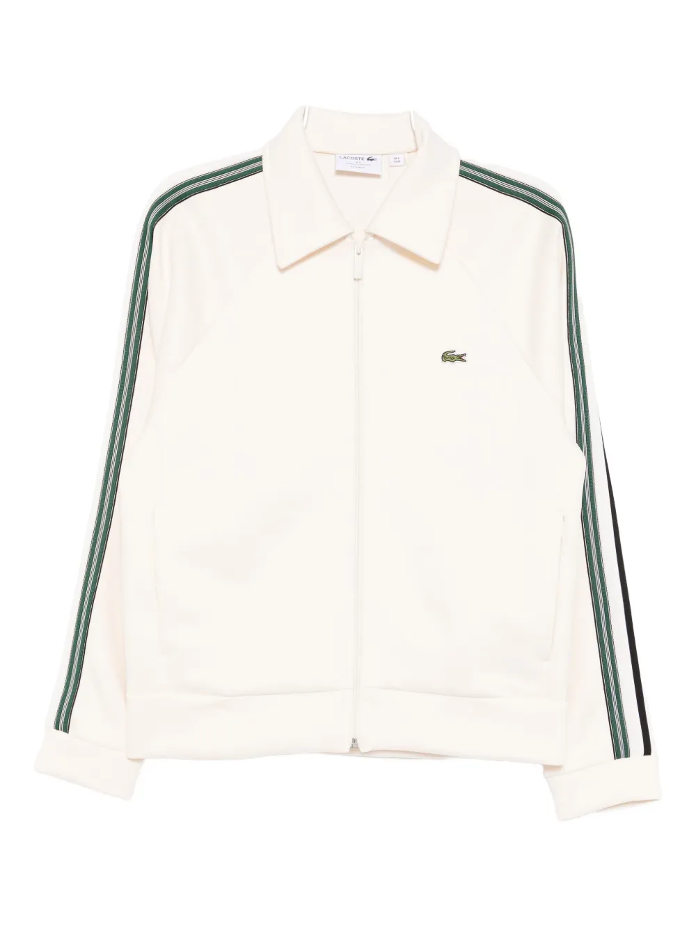 Lacoste Full Zip Collared Tracksuit Top Cream In Neutral