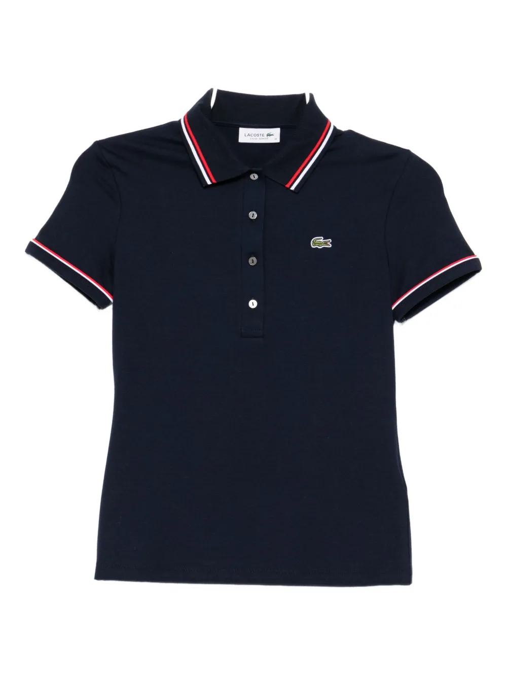 Lacoste logo-embroidered polo shirt Blauw