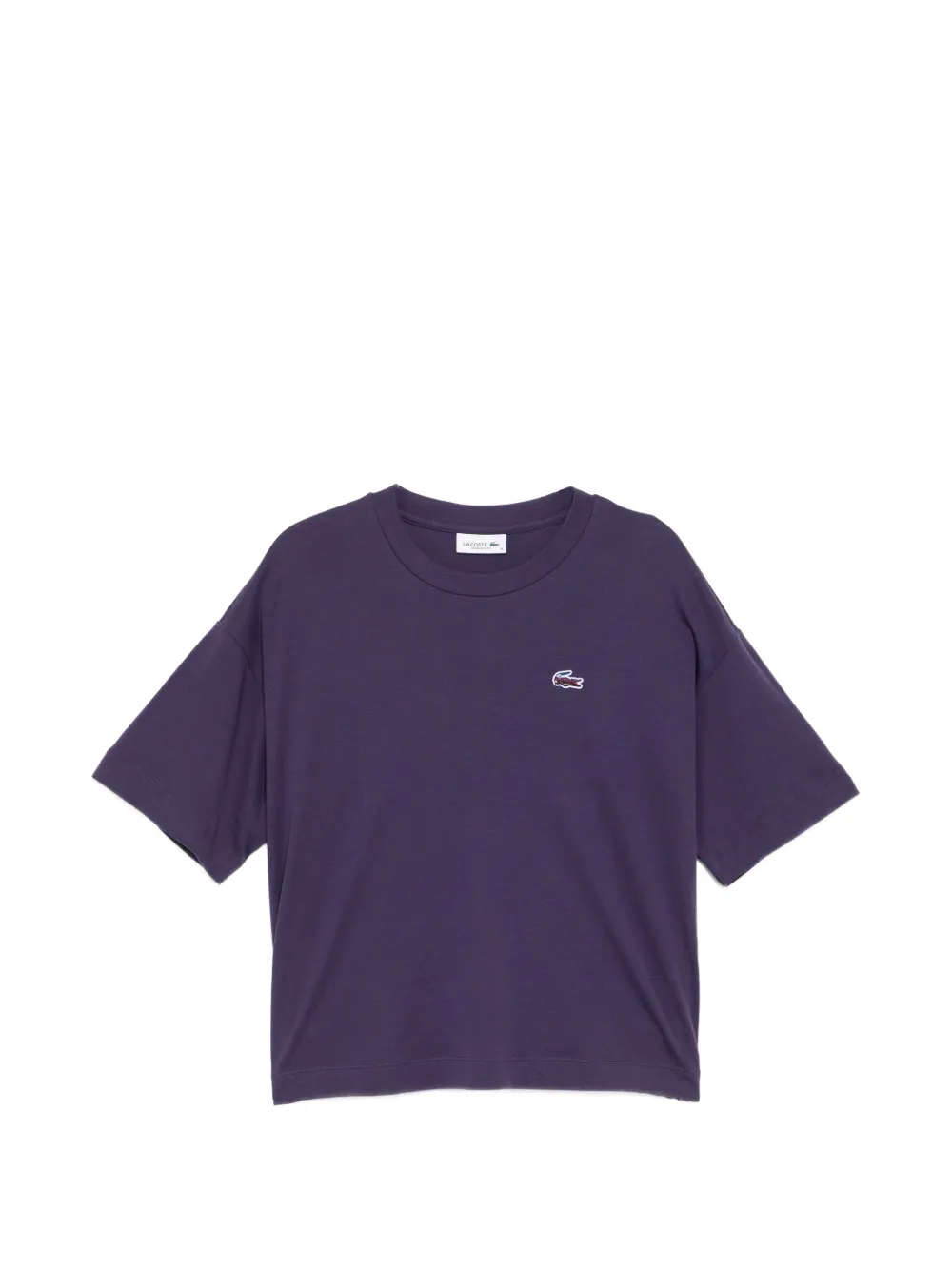 Lacoste Logo-patched Round Neck T-shirt In Purple