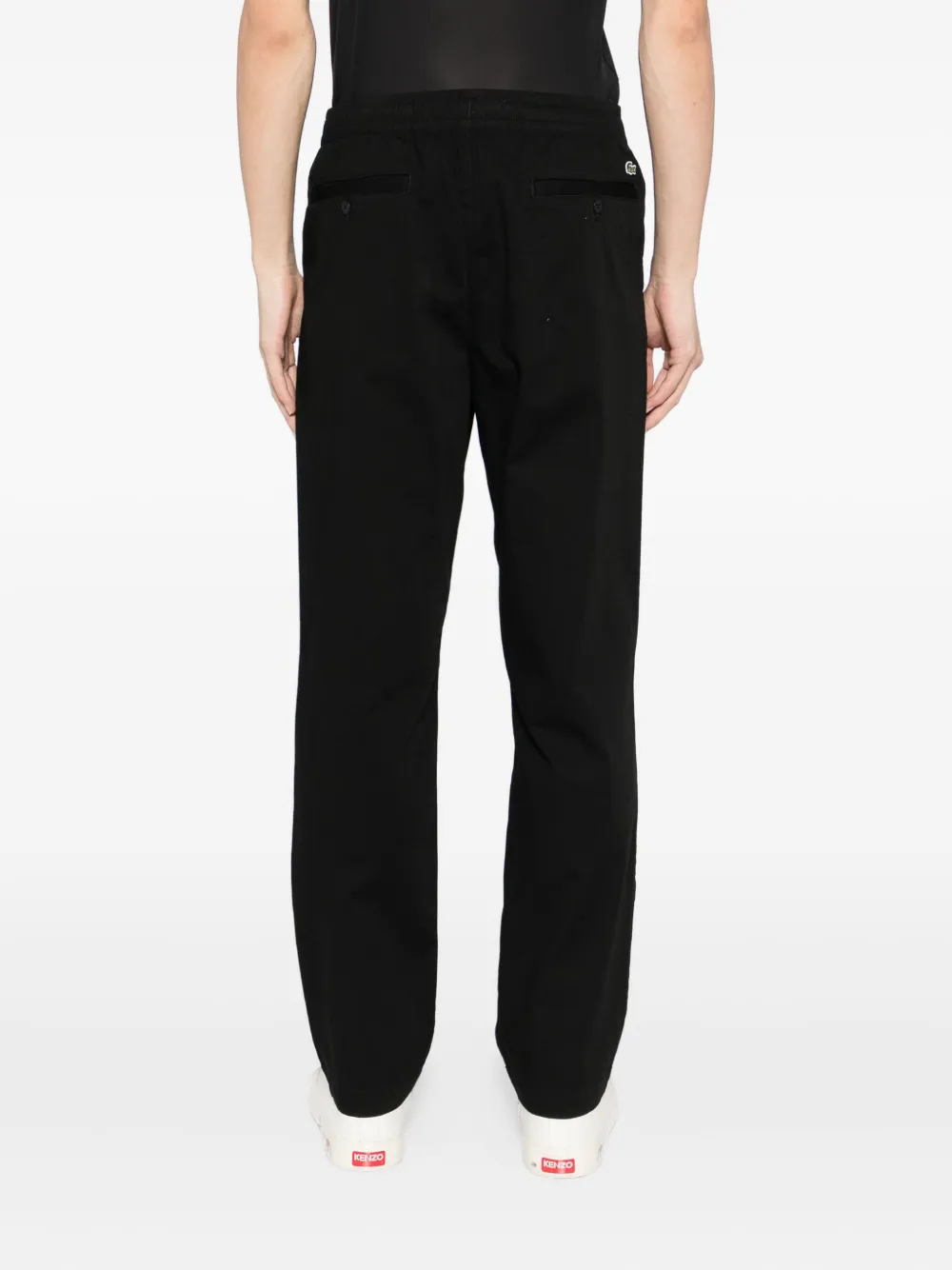 Lacoste Broek met geborduurd logo Zwart