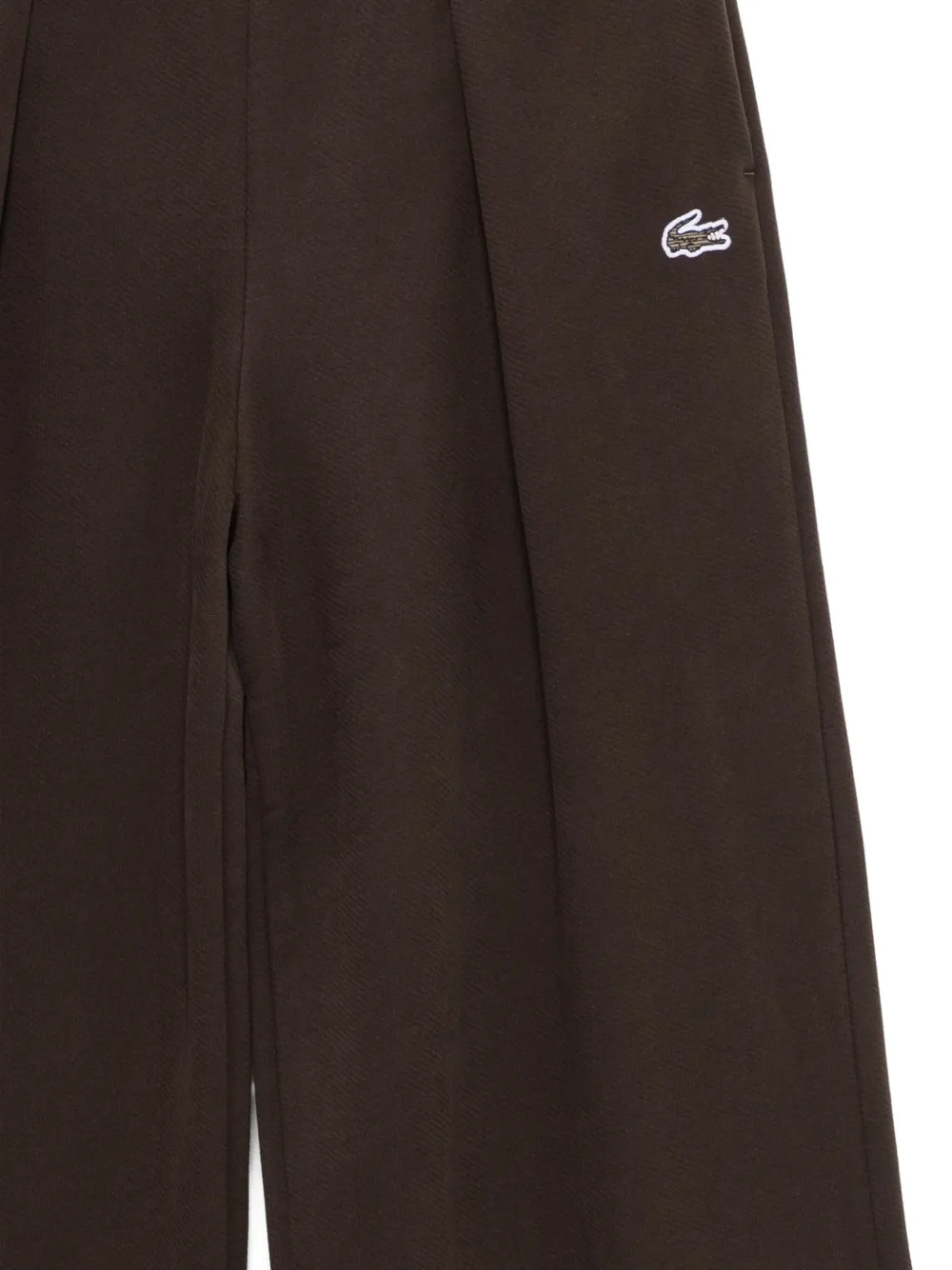 Lacoste Logo Pleated Track Pants In Brown