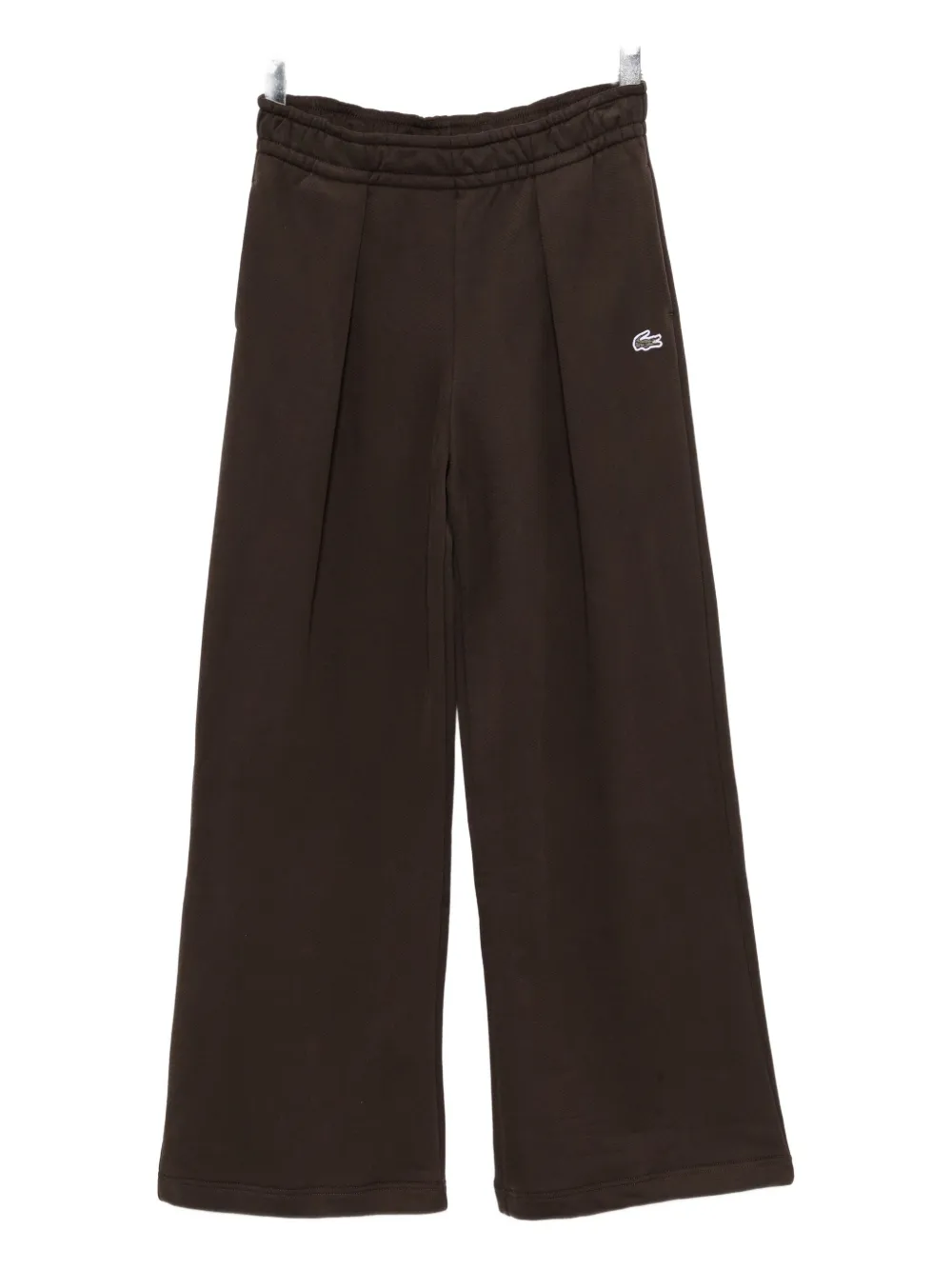 Lacoste Logo Pleated Track Pants In Brown