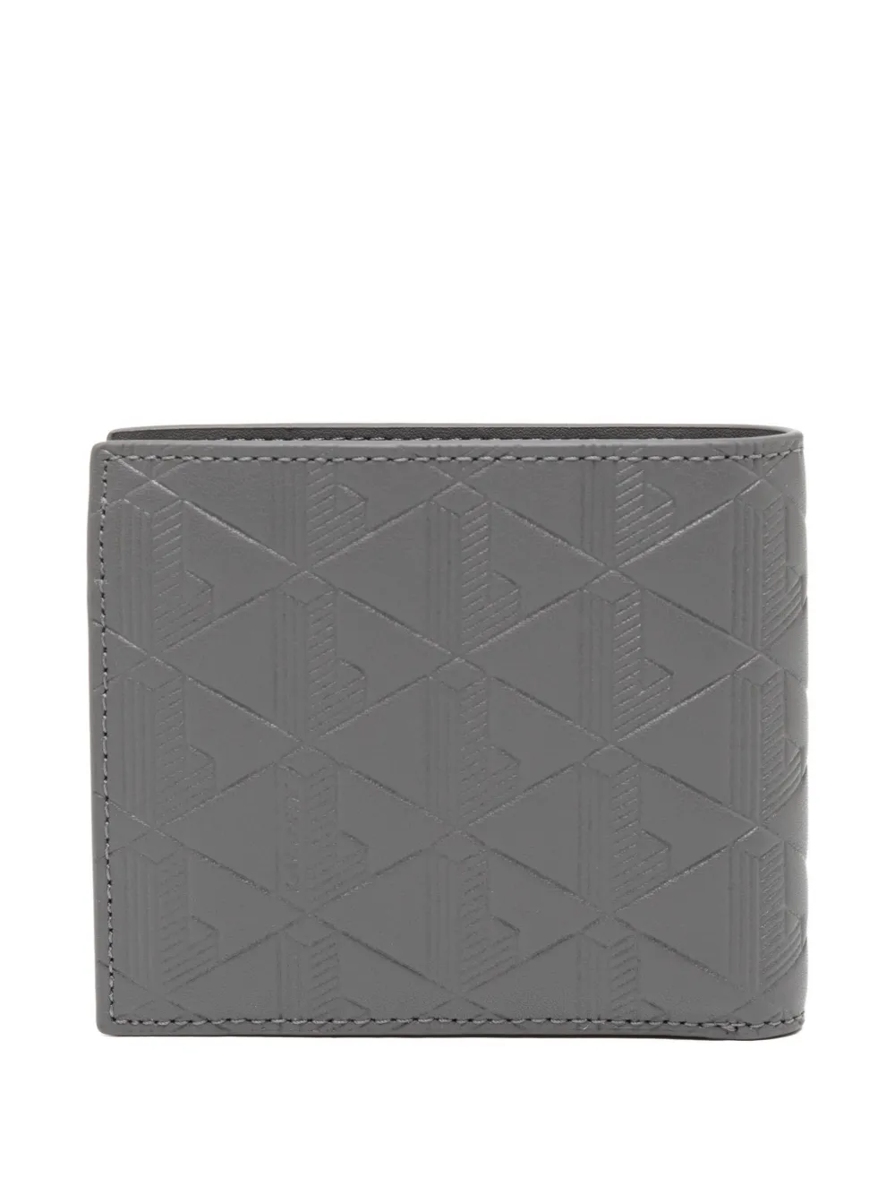 Lacoste Monogram Leather Wallet In Gray