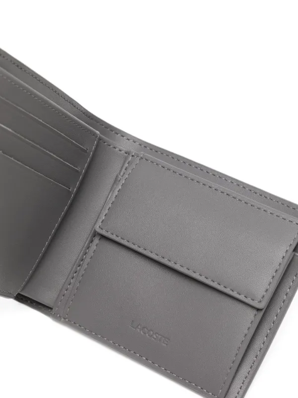 Lacoste Monogram Leather Wallet Grey FARFETCH IN