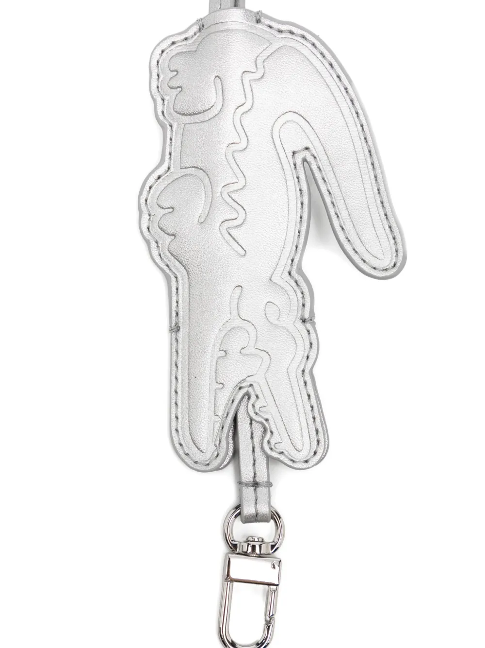Lacoste Logo Debossed Key Holder In Gray