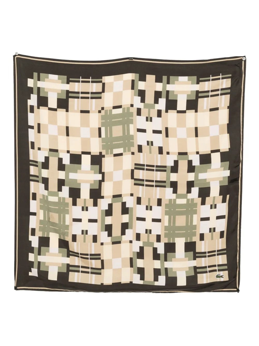 Lacoste All-over Graphic Print Scarves In Brown